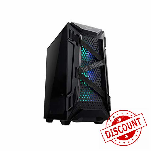 ASUS TUF Gaming GT301 Mid-Tower Compact Case for ATX Motherboards with honeycomb Front Panel