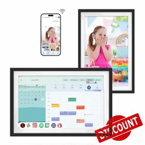 Changing Smart Display F10s|Canvas touchscreen丨Google Calendar&HomeHub&Assistant丨Smart TV丨Gifts for Family丨Music Frame丨Wireless Kid Artworks Digital Picture Frame (F10-White&Black)