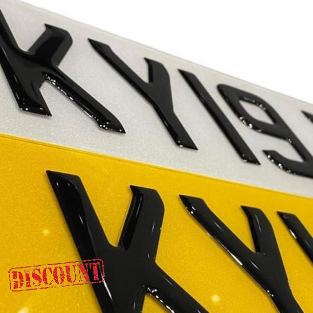 3D Gel Prime UK Pair Front & Rear Number Plates 100% UK MOT Compliant for Cars