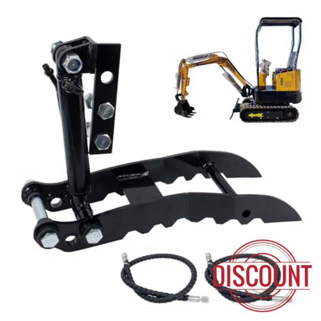 L-Shaped Bracket Hydraulic Thumb Clip for Typhon Mini Excavators and Most Mini Excavators Up to 3 Tons
