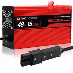 15 Amp 48 Volt Golf Cart Battery Charger for Yamaha G19-G22 Lead Acid Battery