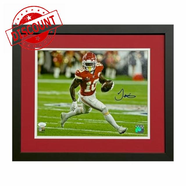 Tyreek Hill Autographed Kansas City Chiefs Football Photo - Hand Signed with James Spence Authentication (JSA)