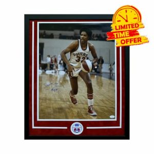 Dr J Julius Erving Autographed Basketball Photo - Hand Signed with James Spence Authentication (JSA)