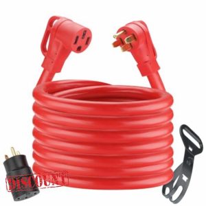 50 Amp 30 Feet RV/EV Extension Cord NEMA 14-50P/14-50R with 30M/50F Adapter