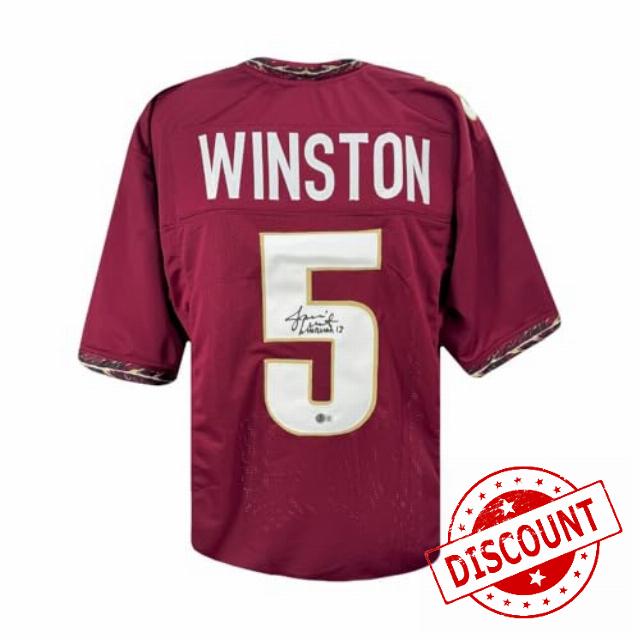 Jameis Winston Heisman 13 Autographed Florida State Custom Maroon Football Jersey - BAS