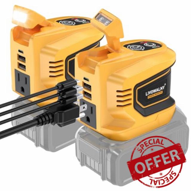 2 Packs Power Inverter for Dewalt 20V Battery