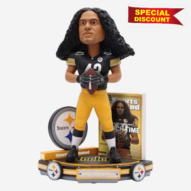 Troy Polamalu Pittsburgh SI Magazine Cover Sports Bobblehead Steelers Illustrated