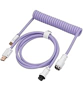 EPOMAKER MIX Type C Coiled Cable 1.8m, Type-C To USB A, TPU Mechanical Keyboard Cable with Detach...