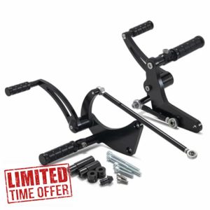 TOFR CNC Billet 12" 13" Forward Controls Footpegs for Harley Softail Street Bob FXBB FXBBS 2018-2024 Low Rider FXLR FXLRST 18-24 (Anodized in Black)