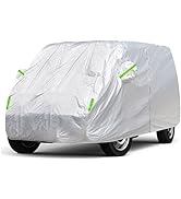 CICMOD Half Car Cover Universal Silver Windscreen Side Window Snow Frost Cover for Compact SUV Ha...