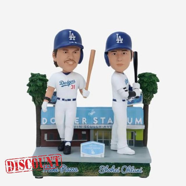 Mike Piazza & Shohei Ohtani Los Angeles Dodgers Then And Now Bobblehead MLB