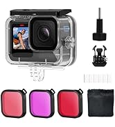 Waterproof Housing Case for HERO 13 Black, 60m Underwater Dive Case with Bracket, for Hero13 Acti...