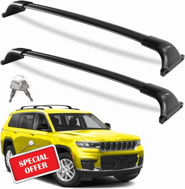 260lb Lockable Roof Rack Cross Bars Compatible with Jeep Grand Cherokee L 2021-2025 and 2022 2023 2024 2025 Grand Cherokee WL