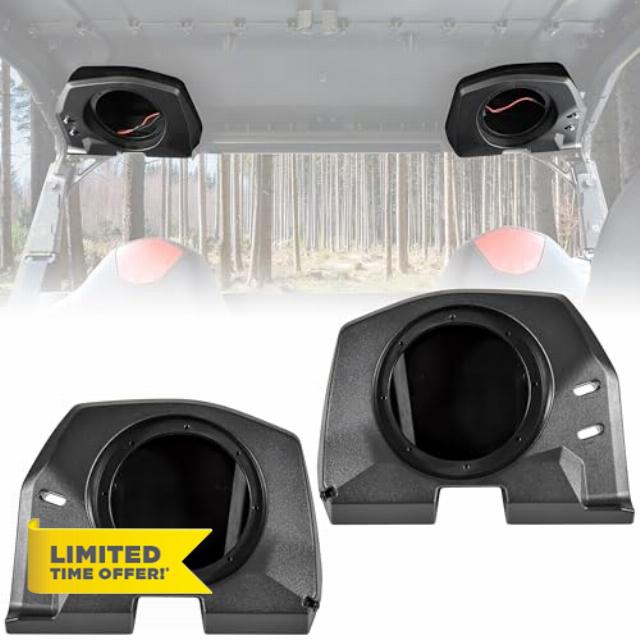 6.5" Rear Roof Speakers Pods Enclosures Holders with Brackets for Polaris General 1000/4 1000/XP 1000/XP4 1000 2020-2025 Accessories (Support 6.5" Speakers