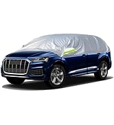 CICMOD Half Car Cover Universal Silver Windscreen Side Window Snow Frost Cover for Sedan Fits Len...