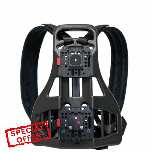 Video Outdoor Live Streaming Broadcast Backpack Plate Vest for V-Mount Battery Clamp Power Output Supply Wireless Video Transmission System Expandable Board Decompression (2 Metel Plate)