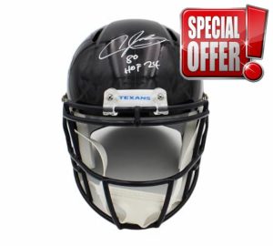 Andre Johnson Autographed/Signed Houston Speed Full Size Alternate 2024 Black Helmet with "HOF 24" Inscription