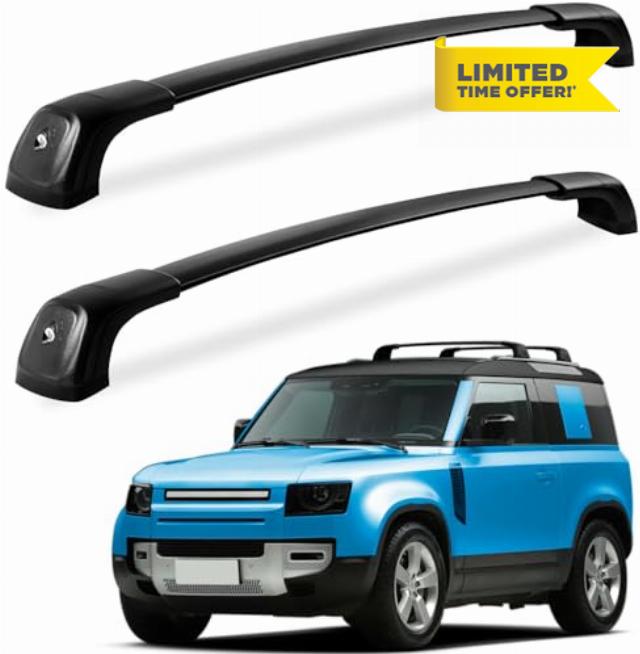 Lockable Roof Rack Cross Bars 220lbs Compatible with Land Rover Defender 90 110 130 2020 2021 2022 2023 2024 2025 (with Side Rails)