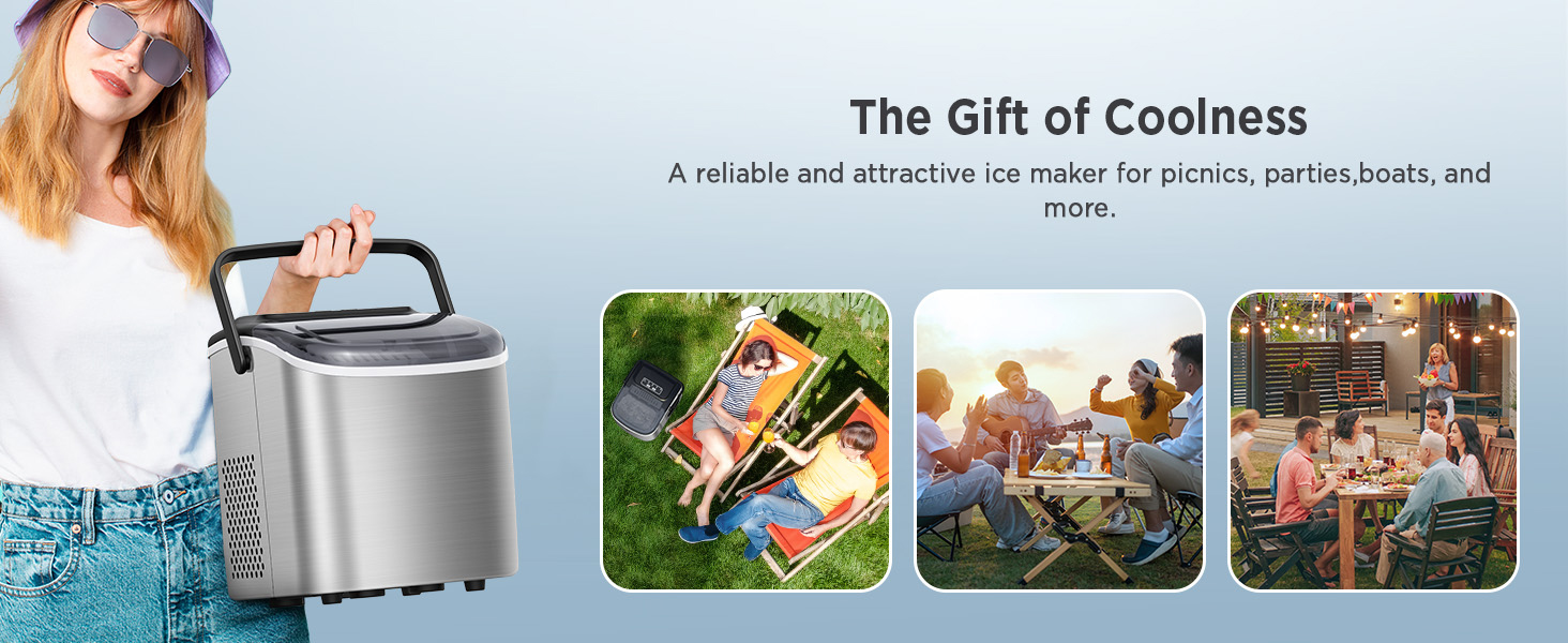 ice maker countertop machine cube makers portable silonn black 2 size bullet ice for home kitchen