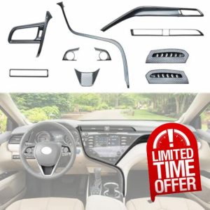 10 Pcs Carbon Fiber Interior Mods Decor Accessories Kits Compatible with Toyota Camry 2018-2020