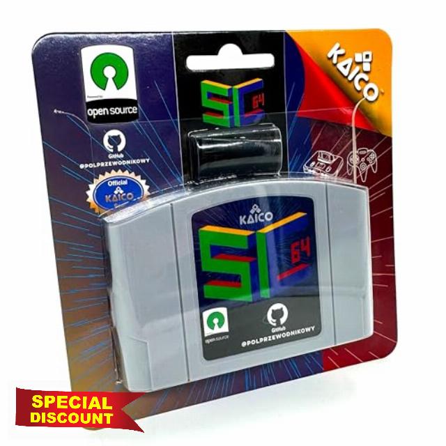 Kaico Edition SummerCart64 Open Source N64 Flash Cart with 64DD Support and Full N64 Compatibility - EverDrive x7 Competitor - N64 Compatible Game Cartridge with 8GB Micro SD card - SC64 Summer Ca