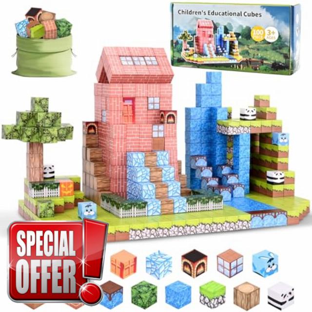Magnetic Blocks - 100PCS Magnetic Building Blocks for Kids