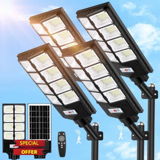 VUAA 4 Pack Solar Street Lights Outdoor Waterproof