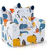COSTWAY Kids Play Sofa, 4-Piece Modular Soft Couch with Folding Mats, 2 Triangular Pillows and Wa...