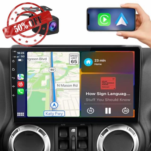 Car Radio Stereo for Jeep Wrangler JK Compass Grand Cherokee Dodge Ram with CarPlay Android Auto