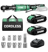 KIMO Cordless Electric Ratchet Wrench Set, 40 Ft-lbs, 400 RPM, 12V Cordless Ratchet Wrench 3/8