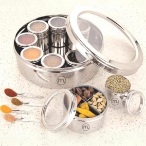 steel masala dabba spice