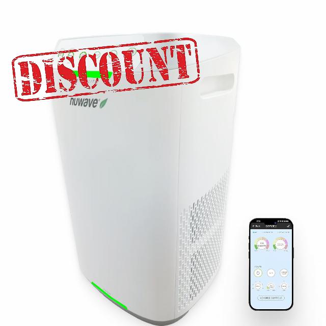 Nuwave Oxypure Zero Air Purifier with Washable Reusable Filters for Large Room | Smart Air Cleaners 99.9% Removal 0.1 Micron Particles | Dual Odor Sensor