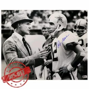 Roger Staubach Autographed Football Photo - Hand Signed & Beckett Grading Services Authenticated