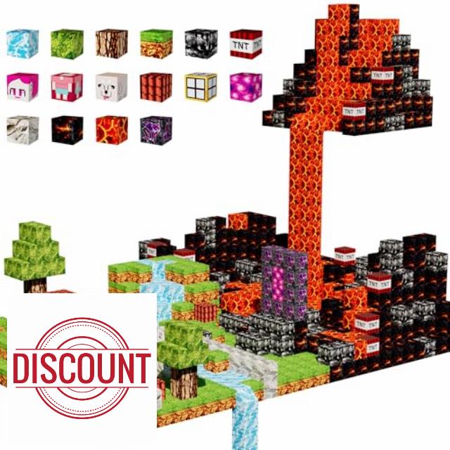 Magnetic Blocks Kids Building Toys - 1" Magnetic Cube Building Blocks Toddler Toy 126 PCS Set