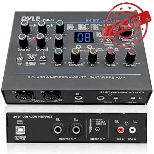 Pyle Professional USB Audio Interface with MIC/LINE