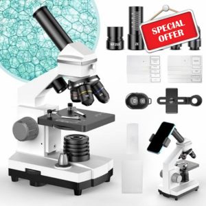 Microscope for Adults Kids Students，Powerful Compound Microscope for School Laboratory and Home Education，100X-2000X Magnification