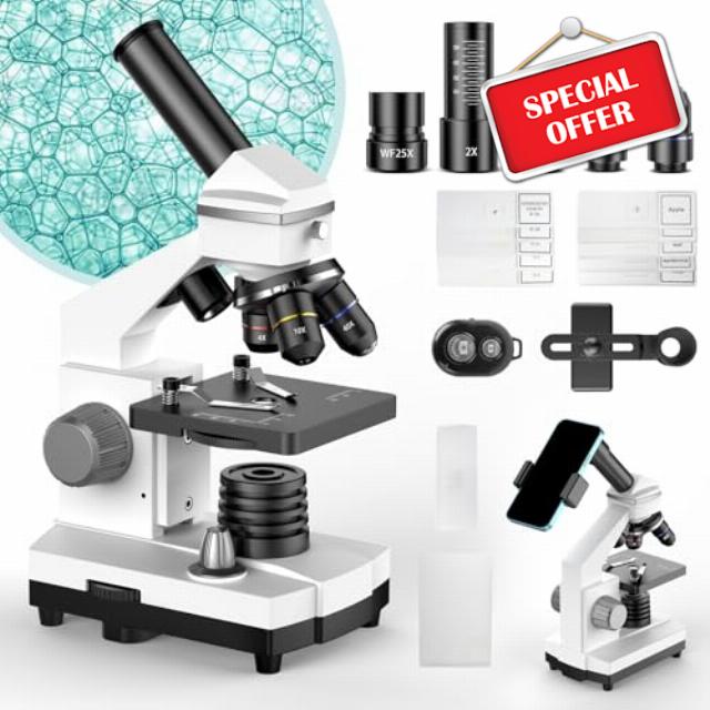 Microscope for Adults Kids Students,Powerful Compound Microscope for School Laboratory and Home Education,100X-2000X Magnification