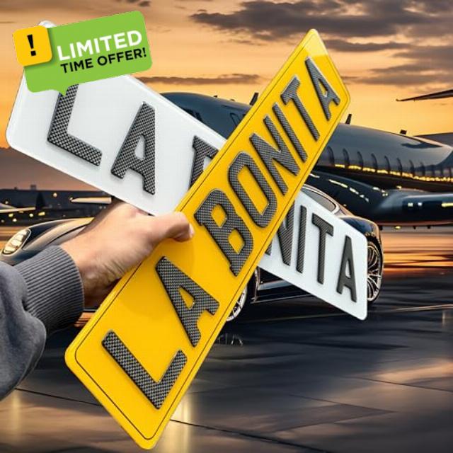 Custom Premium 3D/4D Carbon Gel Number Plates - Standard UK Size