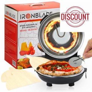 EMB Ironblade Series IBLEP100 Electric Indoor Pizza Oven – Heats Up to 800°F