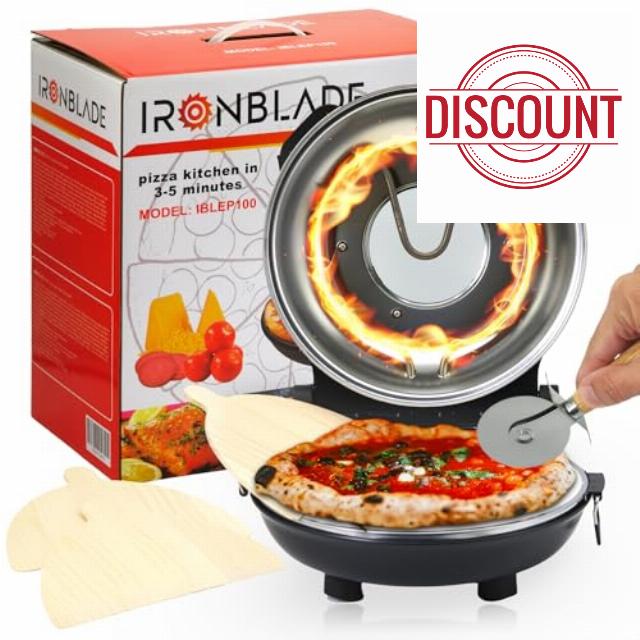 EMB Ironblade Series IBLEP100 Electric Indoor Pizza Oven – Heats Up to 800°F
