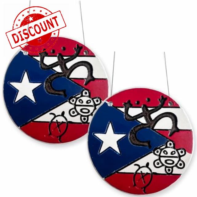 2 Pack Puerto Rican Flag Rear View Mirror Accessory