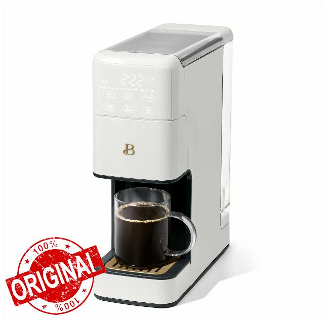Beautiful Perfect Grind Programmable Single Serve Coffee Maker (White)
