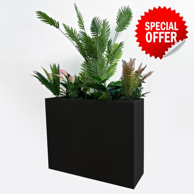 Large Metal Planter 38" x 13" 30" - Tall Rectangular Planter for Outdoor Patio/Porch Modern Design for Plants