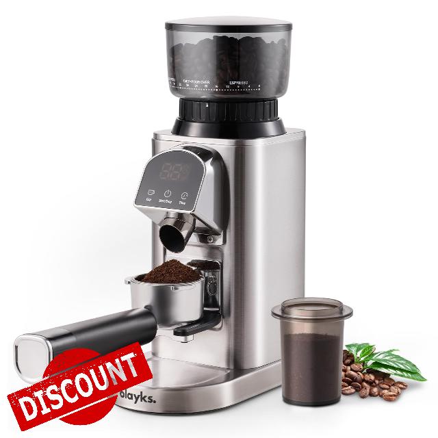 Conical Burr Coffee Grinder Electric with Electronic Timer