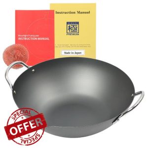 Riverlight KIWAME Premium Double-Handle Wok pan (Wok 13.0inches (33cm))