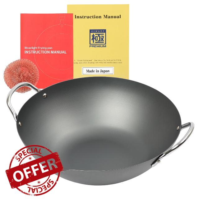 Riverlight KIWAME Premium Double-Handle Wok pan (Wok 13.0inches (33cm))
