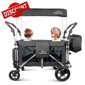 Stroller Wagon (2 Seater) - Collapsible Wagon for 2 Kids with 5-Point Harnesses