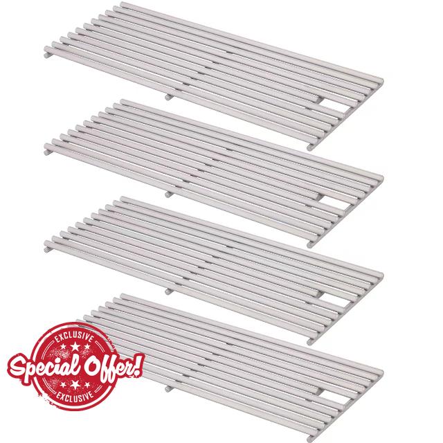 4 Pack 18" x 7-3/8" Heavy Duty 304 Stainless Steel Triangle Solid Rod BBQ Grill Grates Replacement Parts for Blaze Grill 3