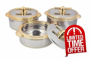 Casserole Thermoware Serving Stainless Steel Hot Cold Food Insulated Casserole Double Wall Hot Pot Jumbo Elegant Hot Pot FoodHot Box for Serve Chapatti
