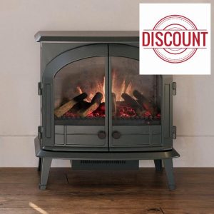 Modern Ember Freestanding Electric Fireplace Stove Heater in Hunter Green with Multi-Color Ember Bed | Smart Technology | Alexa & Google Control | 1500W | Indoor Portable Heater | Safety Shutoff